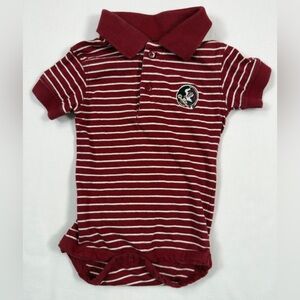 TWO FEET AHEAD Baby Florida State Seminoles Striped Polo One Piece Size Newborn